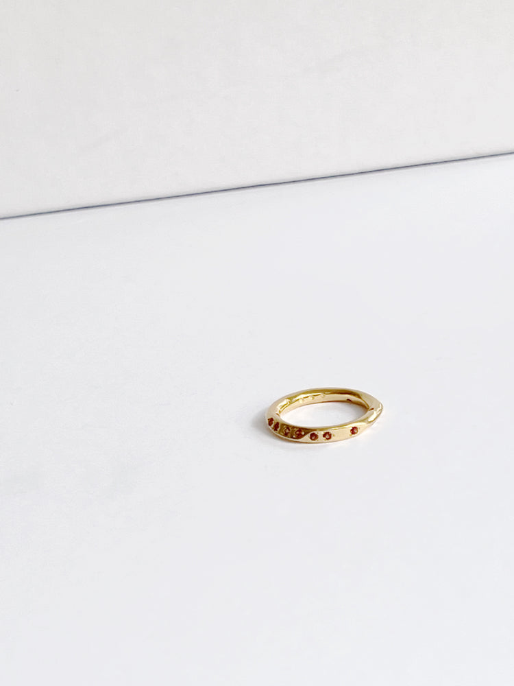 Gorgeous Garnets Angled 18k Gold Vermeil Ring
