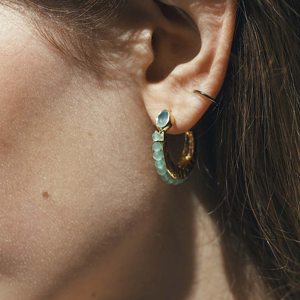 Eclipse Hoops - Aqua Chalcedony