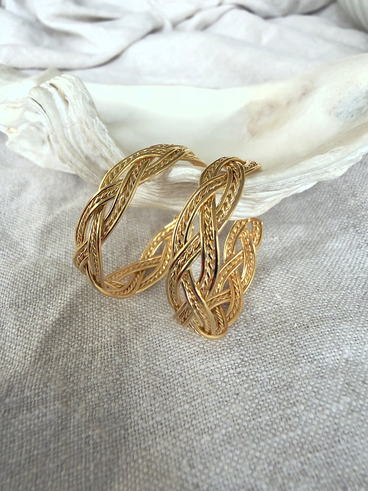 Braided Statement Hoop - Gold vermeil