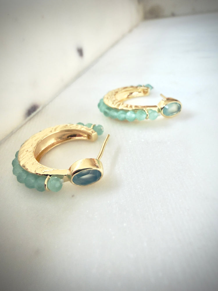 Eclipse Hoops - Aqua Chalcedony