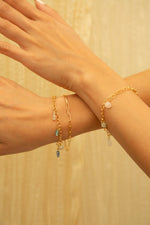 Tranquil Waters Gemstone Stack Charm Bracelet