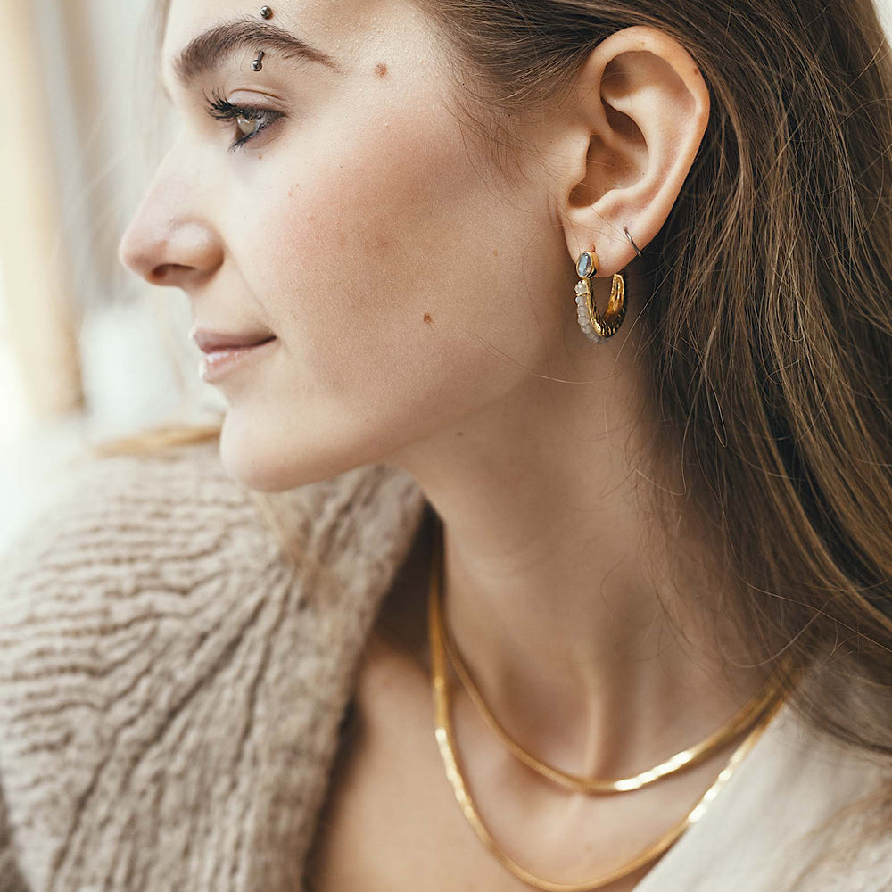 Eclipse Hoops - Labradorite