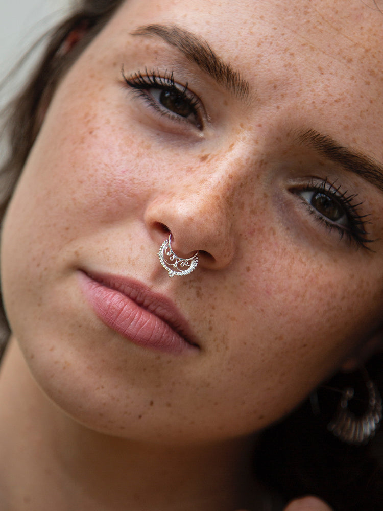 Ayala Clip on Septum Ring - silver