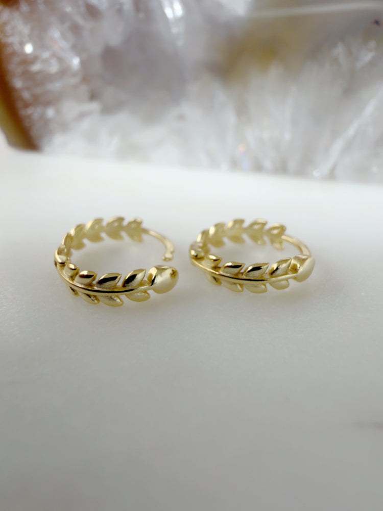 Leaf Huggie Hoops