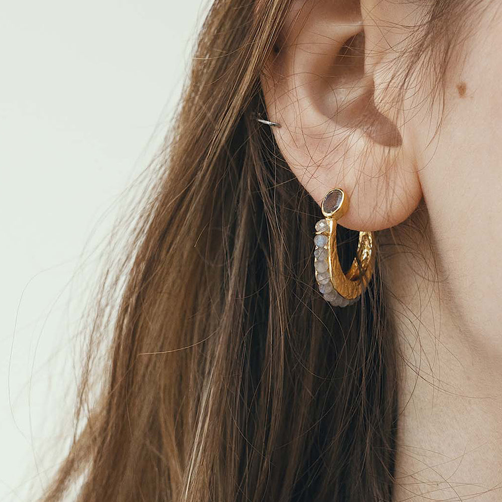 Eclipse Hoops - Labradorite