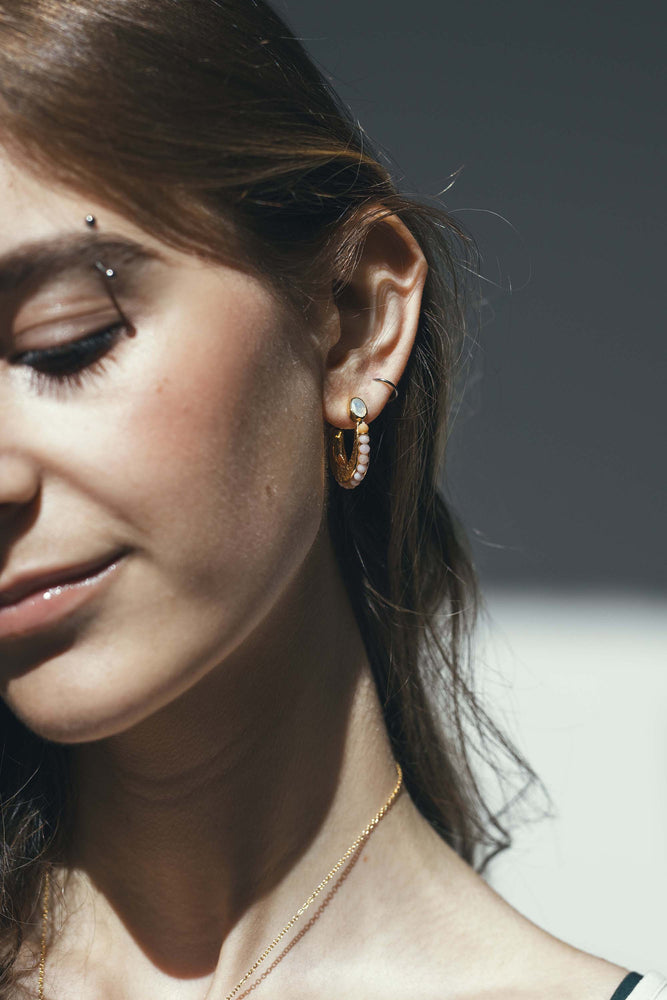 Eclipse Hoops - Pink Opal