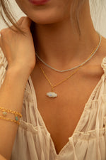 Moonstone Cloud Paperclip Necklace