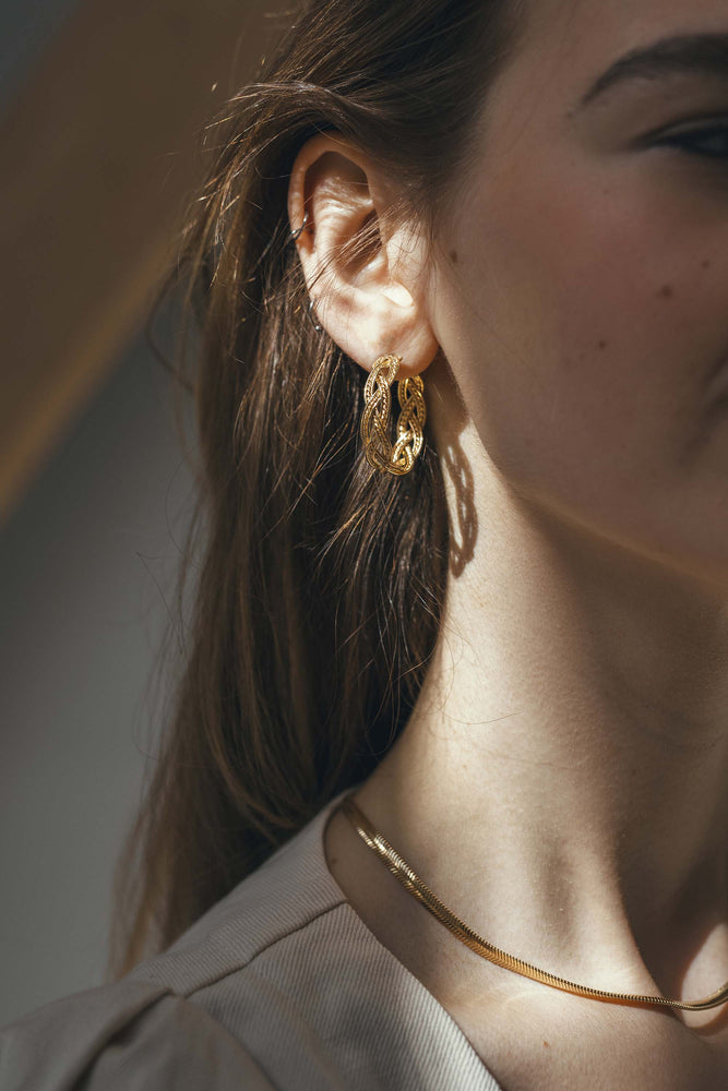 Braided Statement Hoop - Gold vermeil