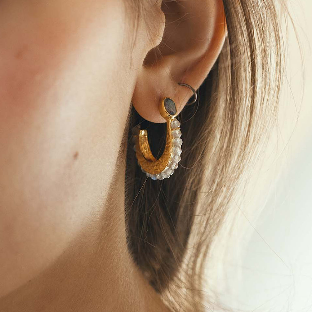 Eclipse Hoops - Labradorite