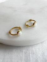 Tiny Gold Vermeil Opal Sleeper Huggie Hoops