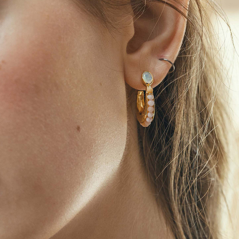 Eclipse Hoops - Pink Opal