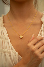Opal and White Topaz Radience Necklace - Gold Vermeil