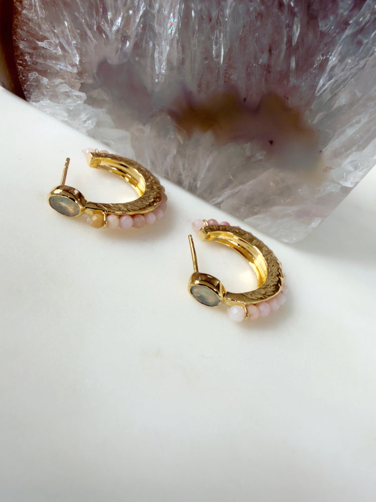 Eclipse Hoops - Pink Opal