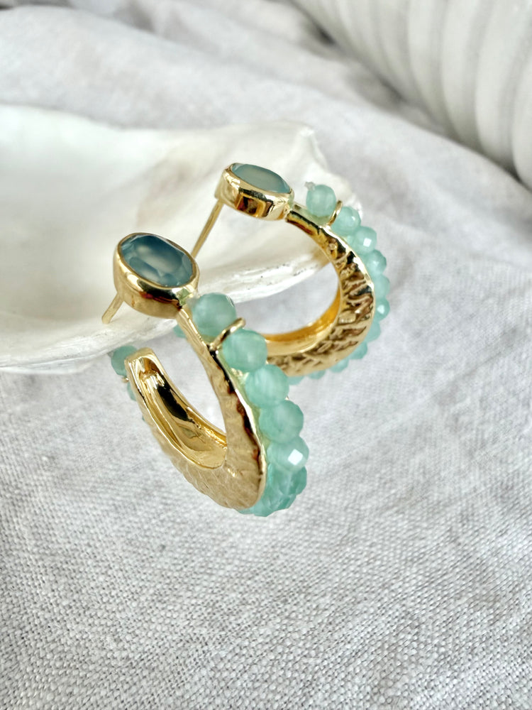Eclipse Hoops - Aqua Chalcedony