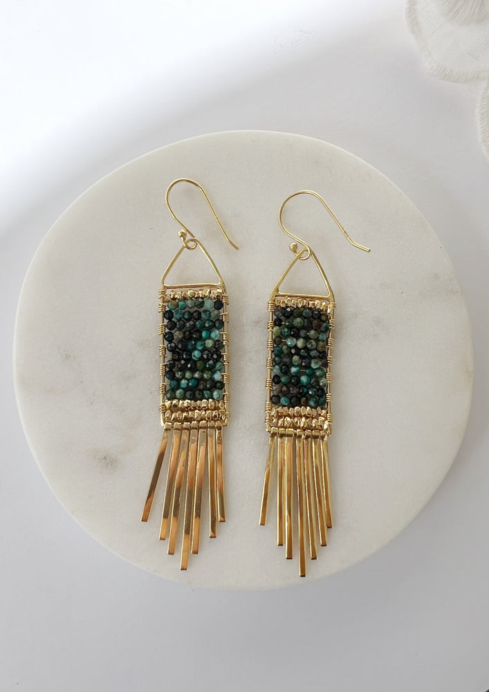 Peace Crystal Chrysocolla Statement earrings