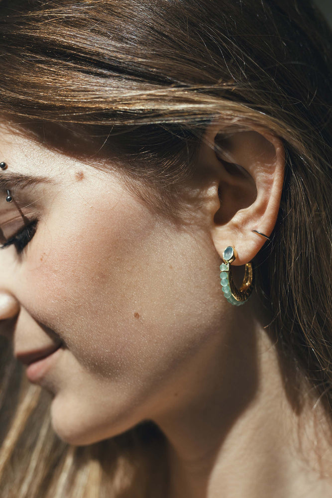 Eclipse Hoops - Aqua Chalcedony