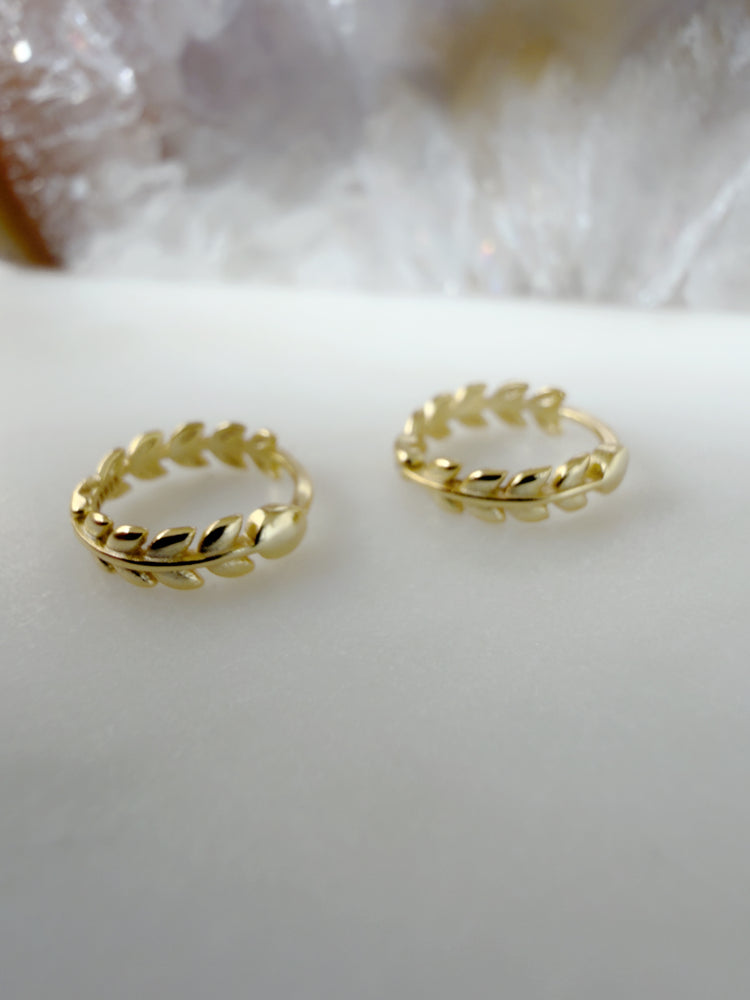 Leaf Huggie Hoops
