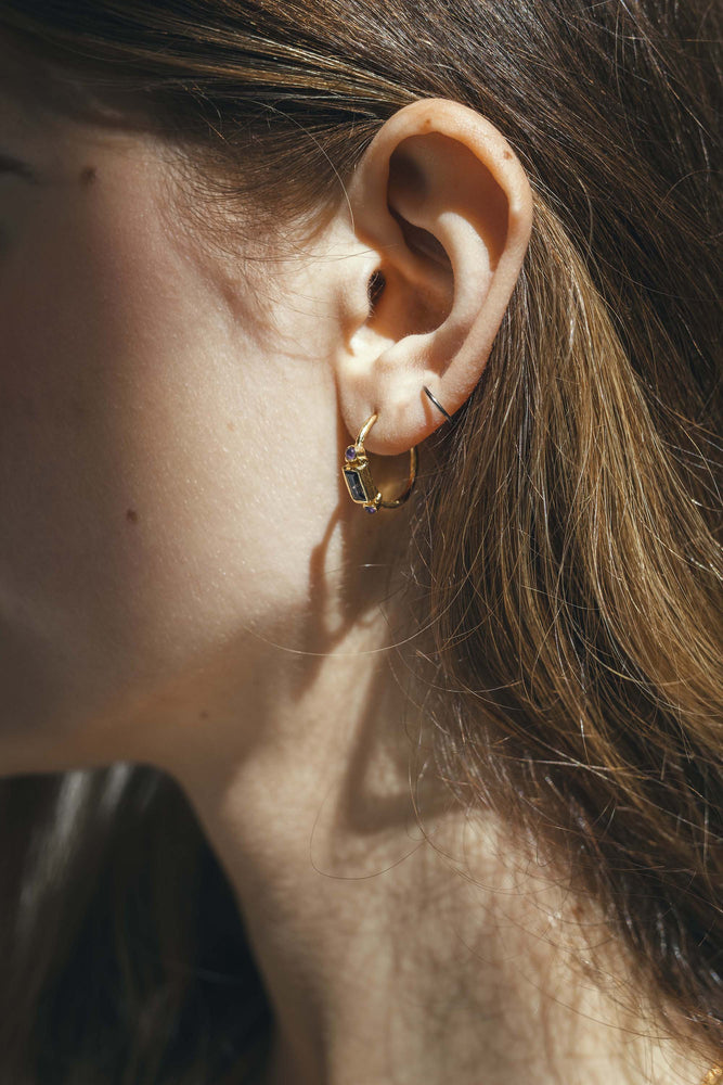 Nya Iolite and Amethyst Earrings