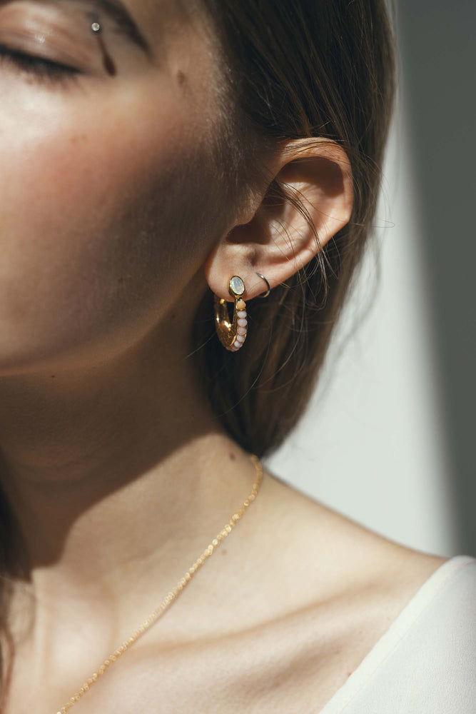 Eclipse Hoops - Pink Opal