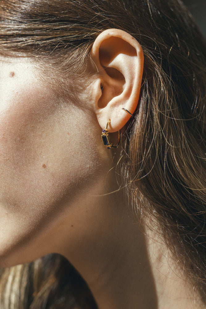 Nya Iolite and Amethyst Earrings