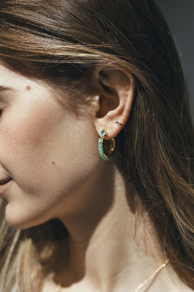 Eclipse Hoops - Aqua Chalcedony