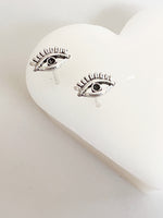 Lashes Eye Studs - sterling silver