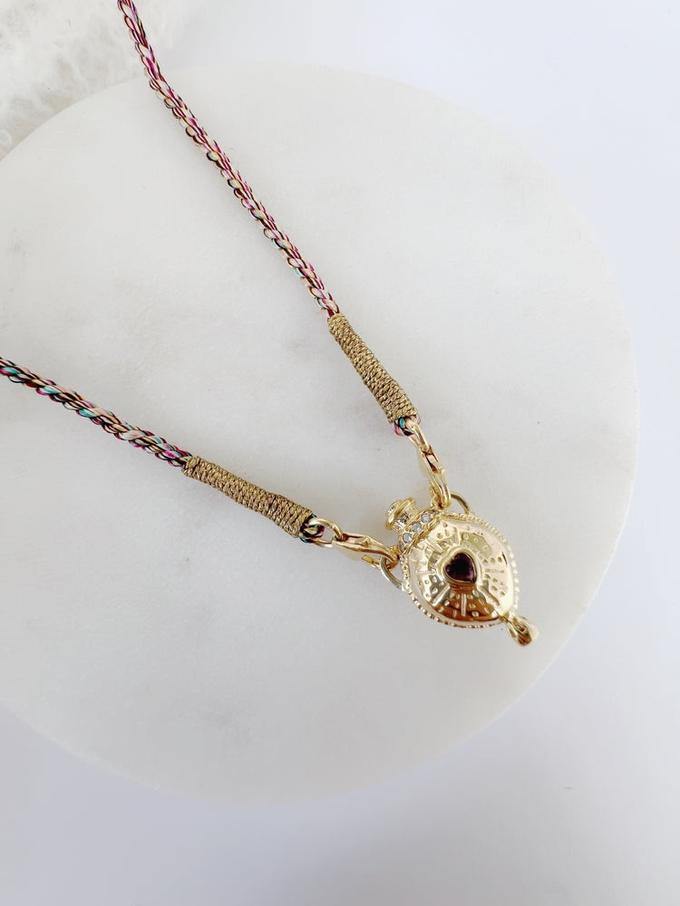 Pink Tourmaline Love Bug Necklace