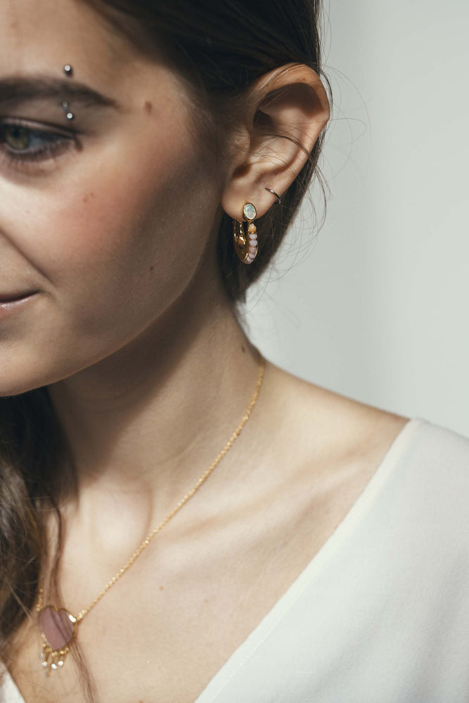 Eclipse Hoops - Pink Opal