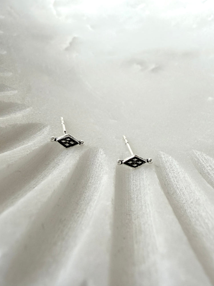 Diamond Dot Silver Studs