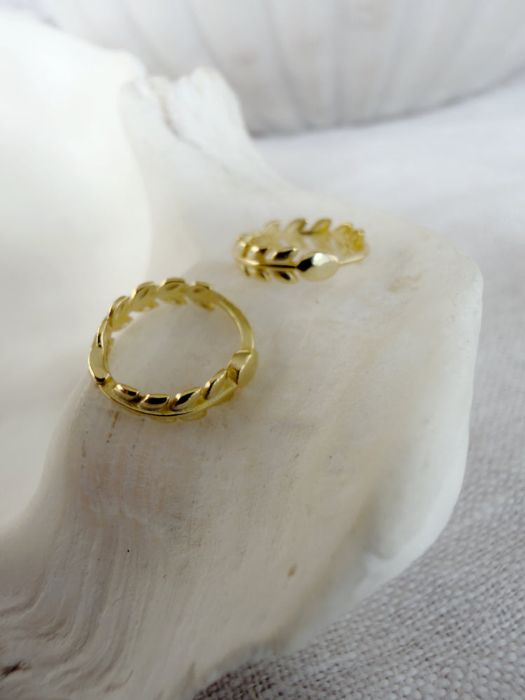 Leaf Huggie Hoops