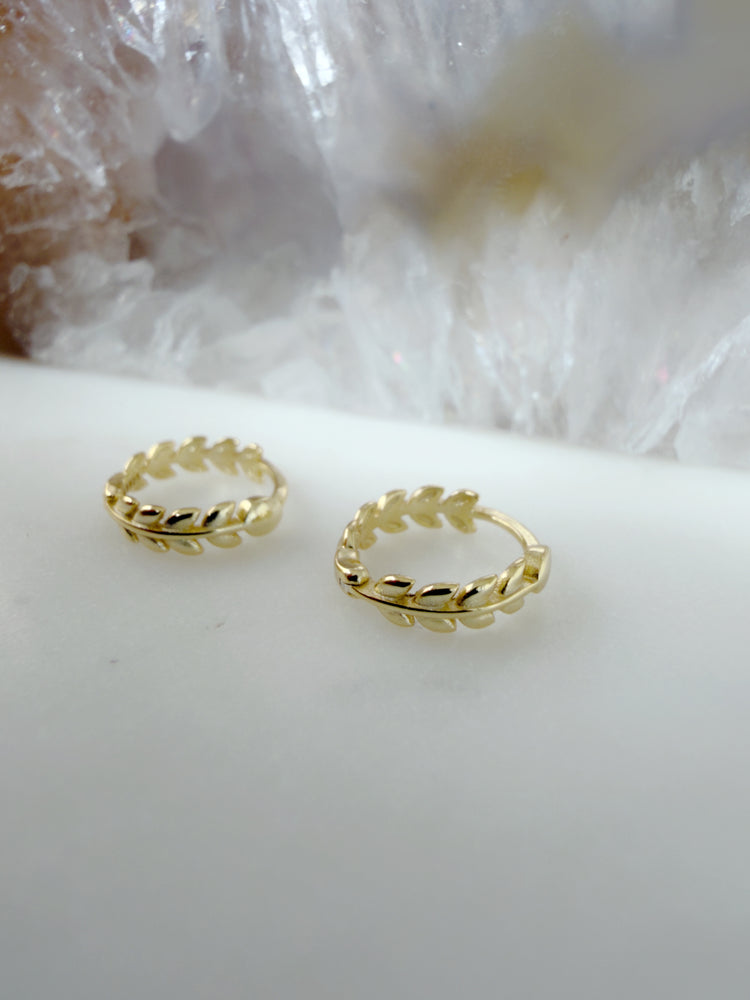 Leaf Huggie Hoops