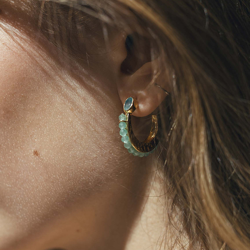 Eclipse Hoops - Aqua Chalcedony