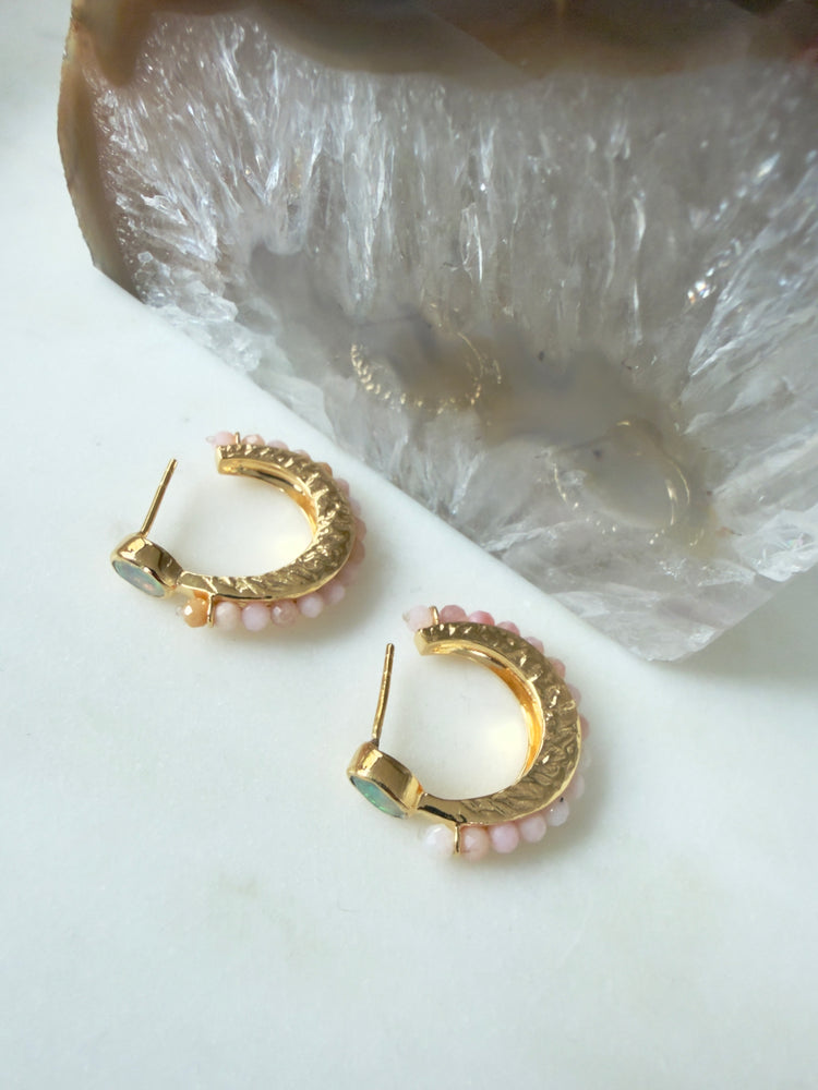 Eclipse Hoops - Pink Opal