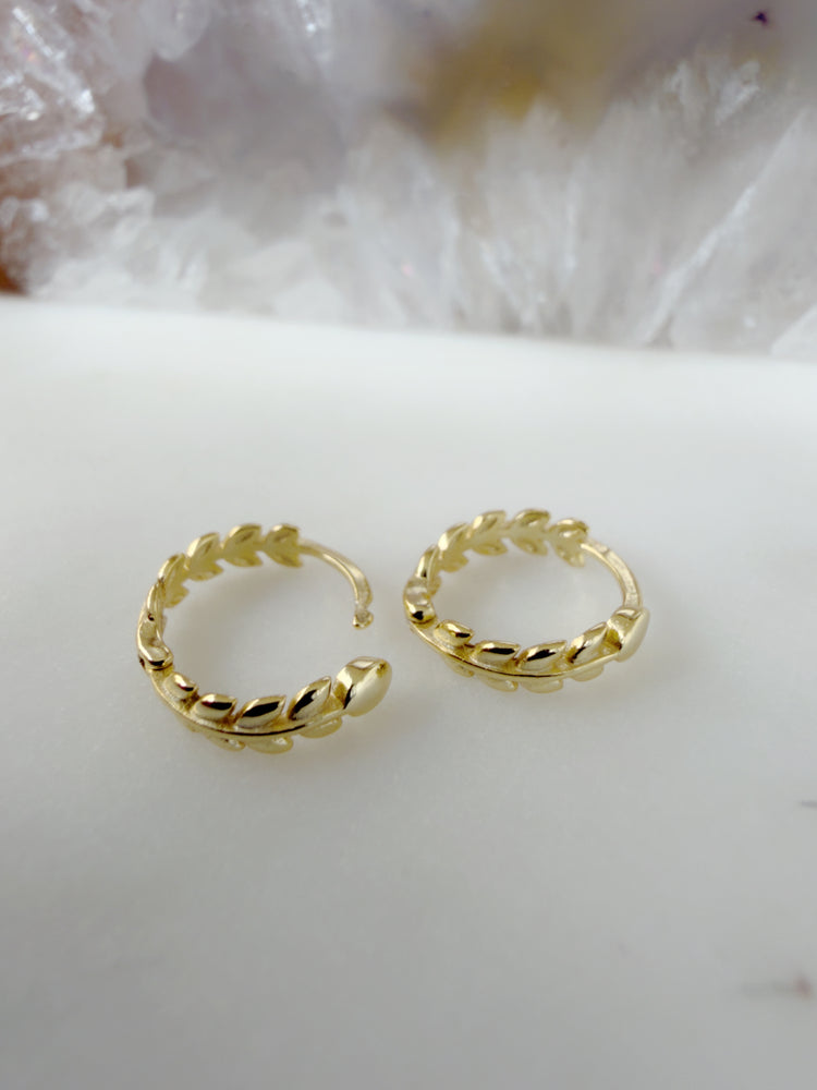 Leaf Huggie Hoops