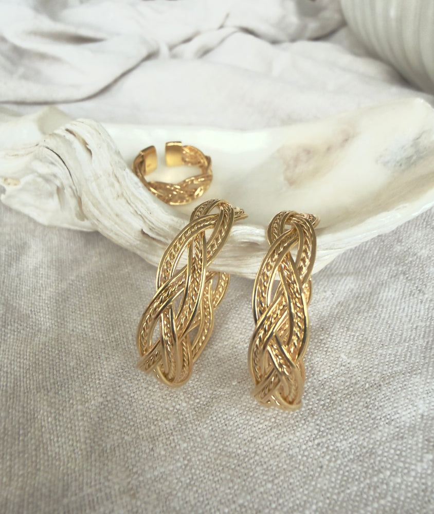 Braided Statement Hoop - Gold vermeil