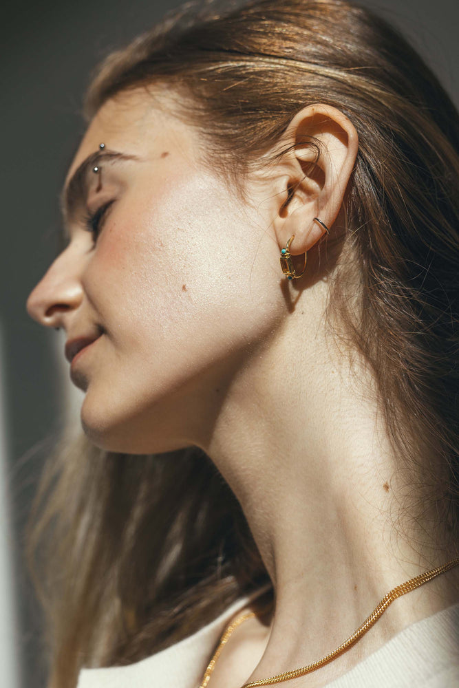 Nya Citrine and Turquoise Earrings