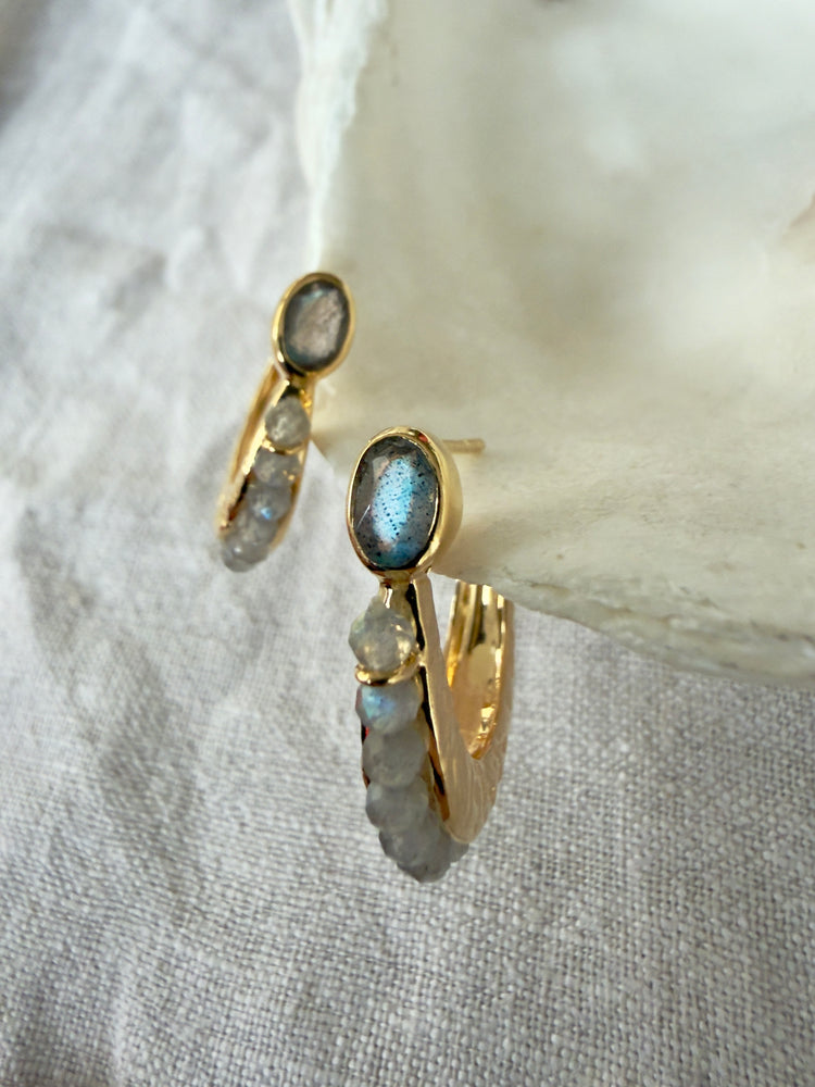 Eclipse Hoops - Labradorite