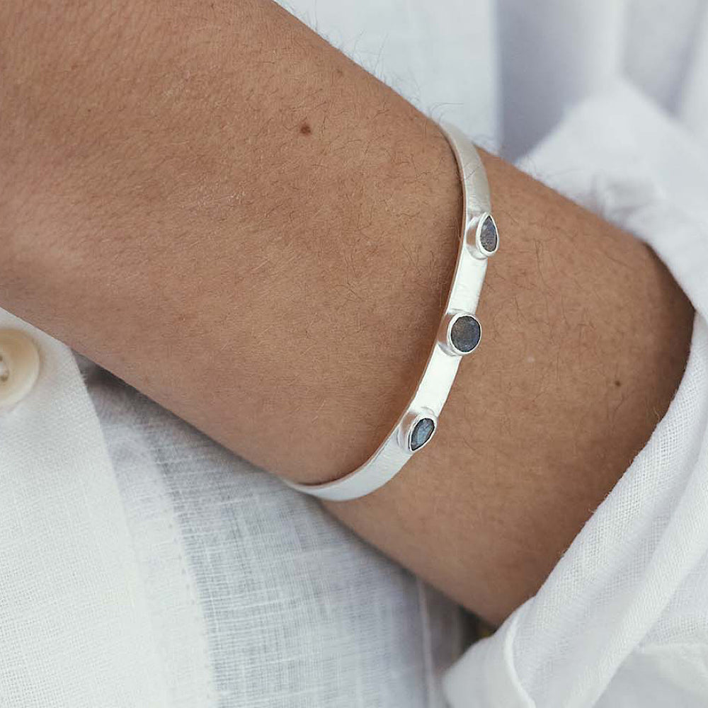 Sterling Silver Labradorite Cuff