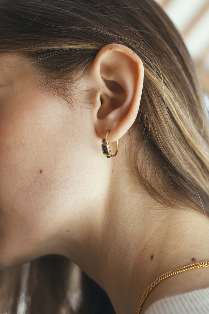 Nya Iolite and Amethyst Earrings