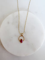 Ruby Drop Necklace