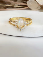Opal Brilliance Duo Ring Gold Vermeil