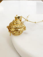 Isabella Ornate Locket Charm Necklace