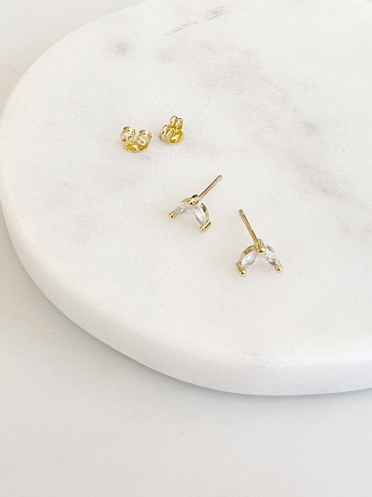 Majestic Marquise Gold Vermeil Studs