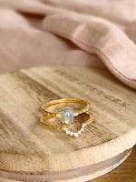 Opal Brilliance Duo Ring Gold Vermeil