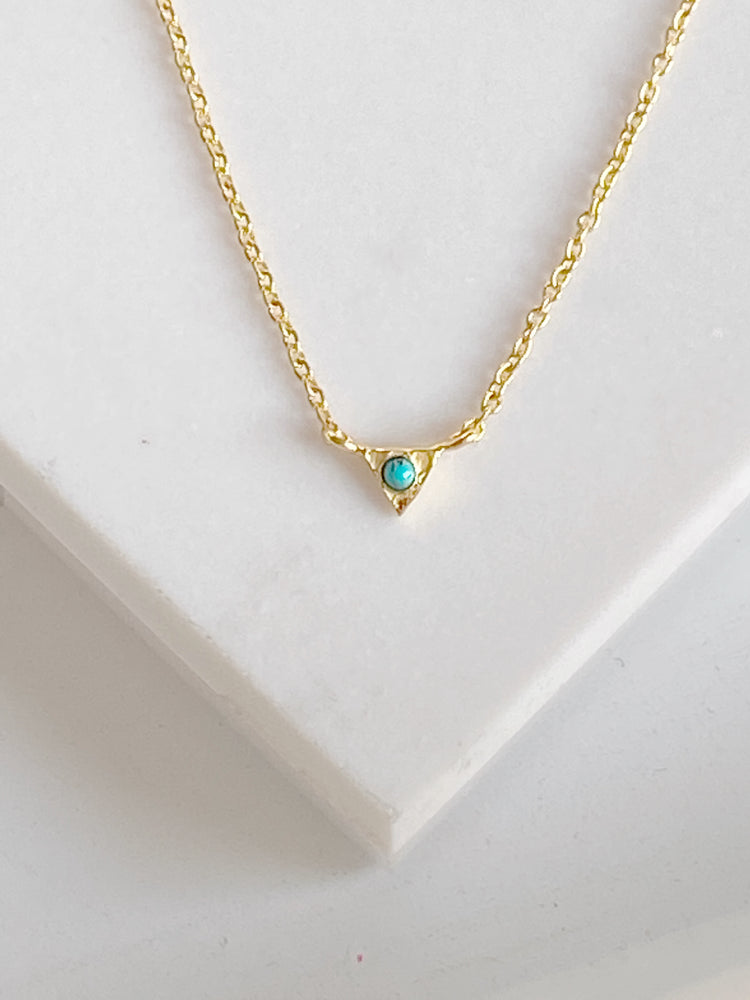 Tiny Turquoise Triangle Necklace