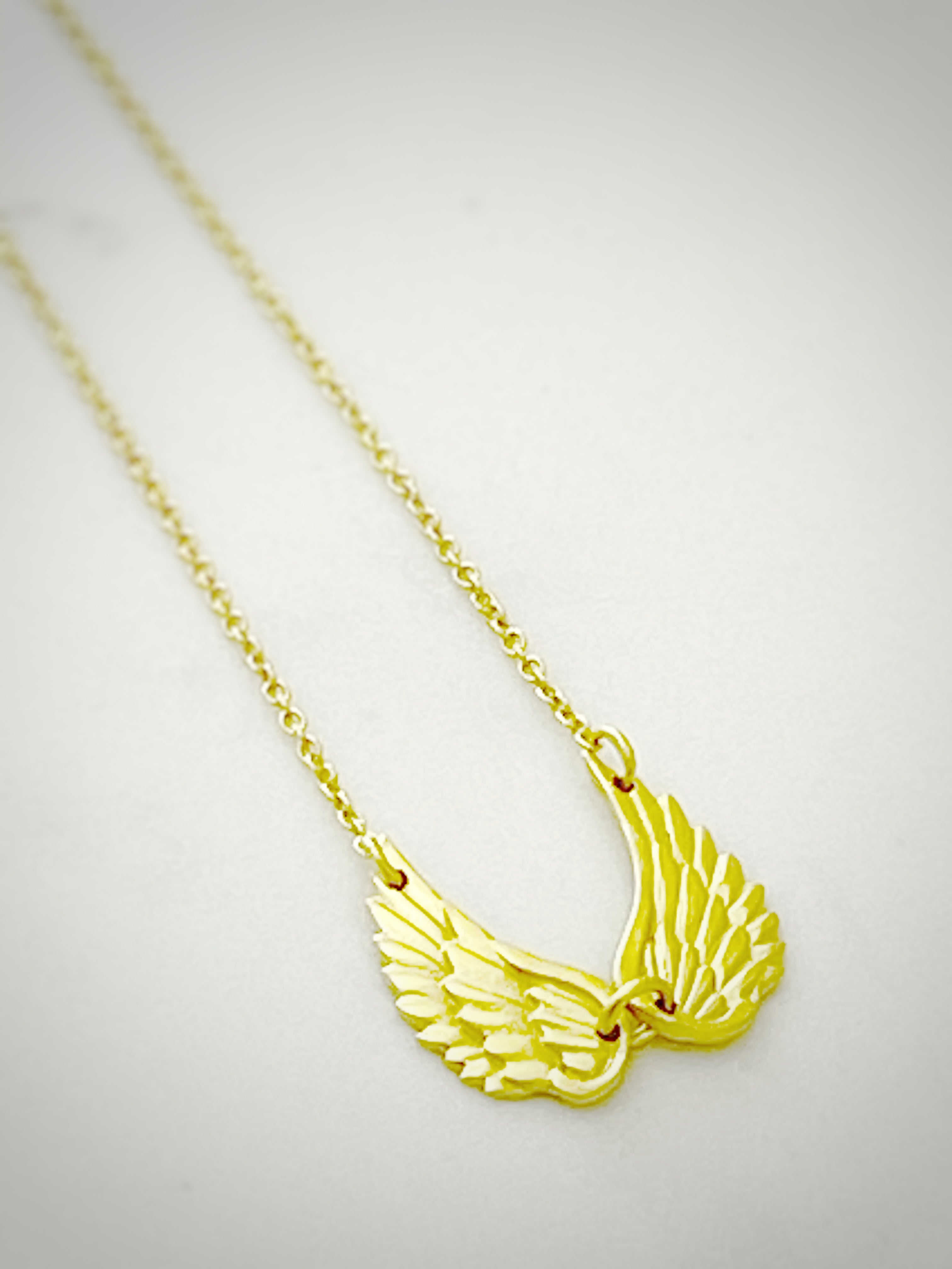 Double angel store wing necklace