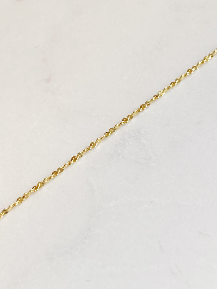 Gold Vermeil Sparkly Diamond Cut Necklace