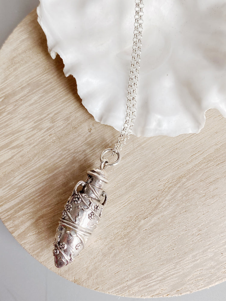 Sterling Silver Siti Perfume Bottle Necklace