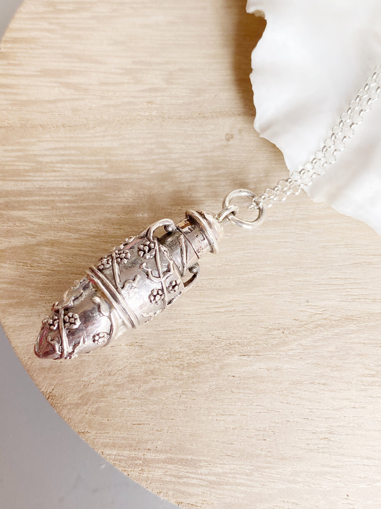 Sterling Silver Siti Perfume Bottle Necklace
