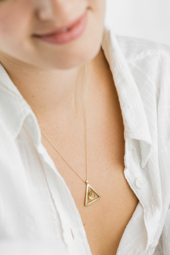 Guardian Triangle Smokey Quartz Necklace 